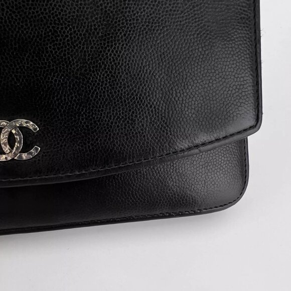 CHANEL Authentic WOC Black Caviar Crossbody Silver Hardwrae Small Bag A1720 - Picture 13 of 16